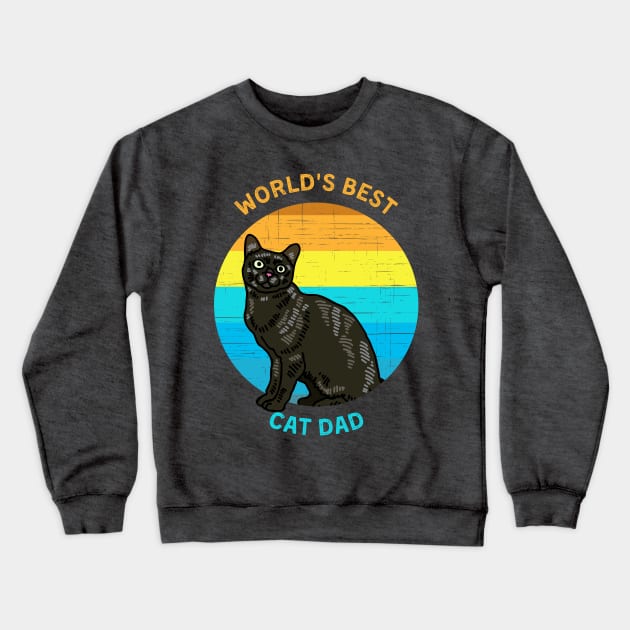 World's Best Cat Dad Crewneck Sweatshirt by TJWDraws